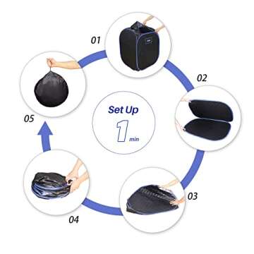 TOREAD Portable Folding Steam Sauna with 1000W&2.6L steam Generator, Personal Sauna Tent for Relaxation, Fast Heating in 6 Min, with Remote Control, Black