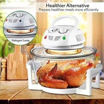 NutriChef Air Fryer Toaster Oven - 13 Quart Halogen Cooker
