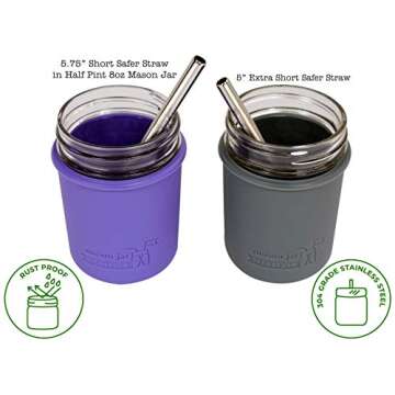 Eco-Friendly 5" Stainless Steel Straws for Small Glasses