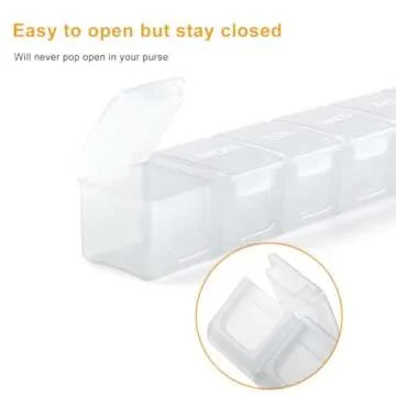 TookMag Extra Large Weekly Pill Organizer, XL Daily Pill Cases 7 Day Pill Box, Oversize Daily Medicine Organizer for Pills/Vitamin/Fish Oil/Supplements (White)