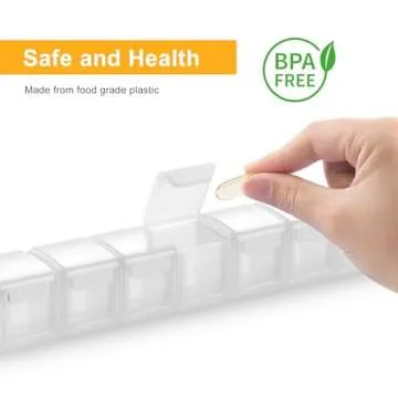 TookMag Extra Large Weekly Pill Organizer, XL Daily Pill Cases 7 Day Pill Box, Oversize Daily Medicine Organizer for Pills/Vitamin/Fish Oil/Supplements (White)