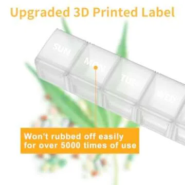 TookMag Extra Large Weekly Pill Organizer, XL Daily Pill Cases 7 Day Pill Box, Oversize Daily Medicine Organizer for Pills/Vitamin/Fish Oil/Supplements (White)