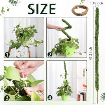 Moss Pole for Monstera Plants - 63 Inch Handmade Support Stick