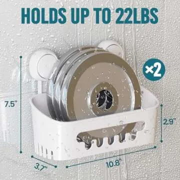 TAILI Shower Caddy Suction Cup - Durable Bathroom Organizer
