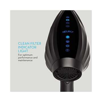 Neuro by Paul Mitchell Halo Tourmaline Touch-Screen Hair Dryer, Multiple Heat + Speed Settings, Cool Shot Button