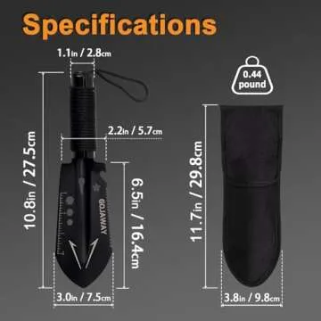 GOJAWAY Backpacking Trowel Camping Shovel Hiking Trowel Ultralight Spade Small Potty Multitool for D...