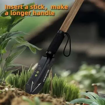 GOJAWAY Backpacking Trowel Camping Shovel Hiking Trowel Ultralight Spade Small Potty Multitool for Digging, Metal Detecting, Gardening and Outdoor Survival