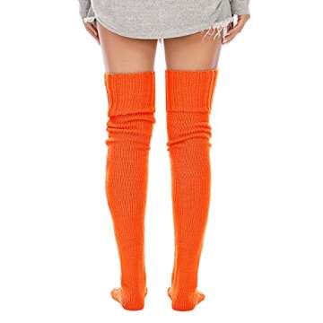 SherryDC Women's Cable Knit Thigh High Socks Winter Boot Stockings Extra Long Over Knee High Leg Warmers