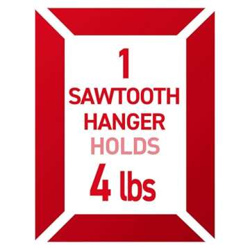 Command Sawtooth Picture Hangers, Damage Free Hanging Frame Hangers, No Tools Wall Hooks for Hanging Sawtooth Frames in Living Spaces, 4 White Picture Frame Hangers and 8 Command Strips