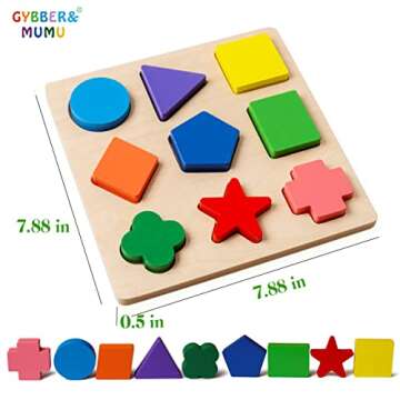 GYBBER&MUMU Preschool Colorful Wooden Shape Puzzle