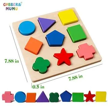 GYBBER&MUMU Preschool Colorful Wooden Shape Puzzle
