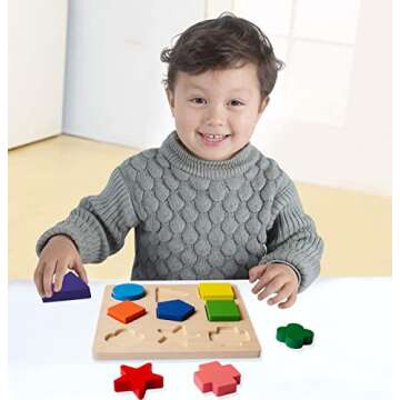 GYBBER&MUMU Preschool Colorful Wooden Shape Puzzle