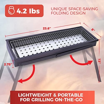 Mueller Portable Charcoal Grill & Smoker for Travel Cooking