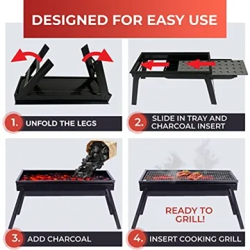 Mueller Portable Charcoal Grill & Smoker for Travel Cooking