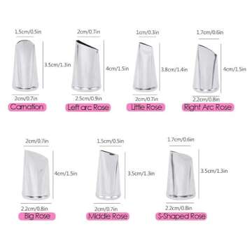 Hendiy 7Pieces/set Cake Decorating Tips Set Cream Icing Piping Fondant Rose Nozzle Pastry Tools Fondant Decorating Tools