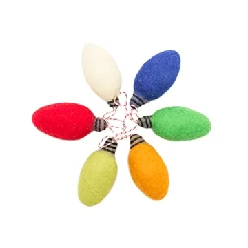 GLACIART ONE Felt Lightbulbs Ornaments Set of 6 | Eco-Friendly Christmas Tree Decorations, Aromather...