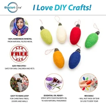 GLACIART ONE Felt Lightbulbs Christmas Ornaments Set