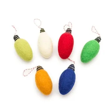 GLACIART ONE Felt Lightbulbs Christmas Ornaments Set