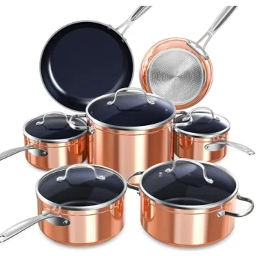 Nuwave Healthy Duralon Blue Ceramic Nonstick Cookware Set - PFAS Free, Induction Ready