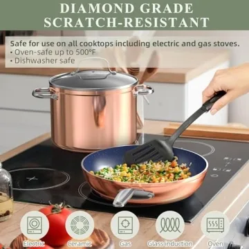 Nuwave Duralon Blue Ceramic Nonstick Cookware PFAS Free Induction