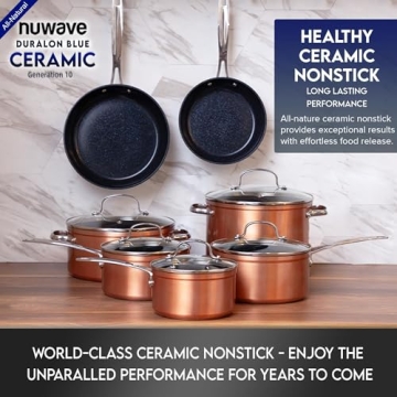 Nuwave Duralon Blue Ceramic Nonstick Cookware PFAS Free Induction