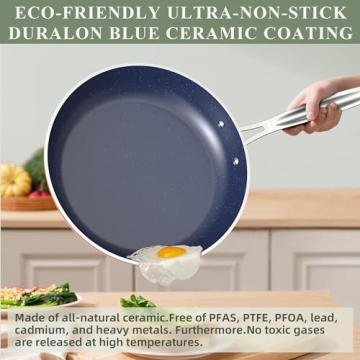 Nuwave Duralon Blue Ceramic Nonstick Cookware PFAS Free Induction