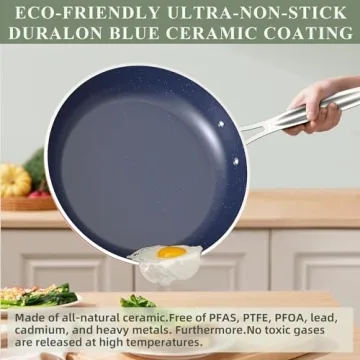 Nuwave Duralon Blue Ceramic Nonstick Cookware PFAS Free Induction
