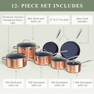 Nuwave Duralon Blue Ceramic Nonstick Cookware PFAS Free Induction