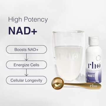 Rho Nutrition Liposomal NAD+ - Ultra High Absorption Liquid NAD+ Supplement - NMN or Nicotinamide Ri...