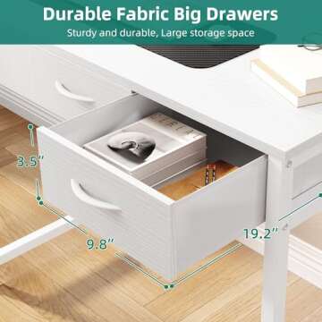 YITAHOME Small Computer Desk with Drawers for Small Spaces