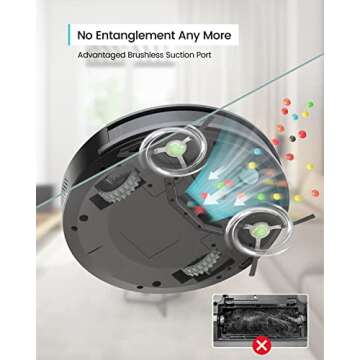 Lefant Vacuum and Mop Combo, WiFi/App/Alexa Control, 2000Pa Strong Suction 2 in 1 Mopping Robotic Vacuum Cleaner, Self-Charging, Tangle-Free, Slim, Ideal for Hard Floor, Pet Hair, Carpet M210B