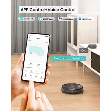 Lefant Vacuum and Mop Combo, WiFi/App/Alexa Control, 2000Pa Strong Suction 2 in 1 Mopping Robotic Vacuum Cleaner, Self-Charging, Tangle-Free, Slim, Ideal for Hard Floor, Pet Hair, Carpet M210B