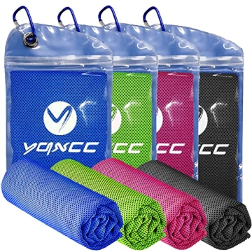 YQXCC 4 Pack Cooling Towel (47"x12") Ice Towel for Neck, Microfiber Cool Towel, Soft Breathable Chil...