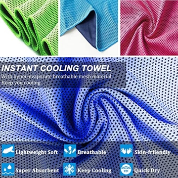 YQXCC 4 Pack Cooling Towels for Outdoor Sports and More