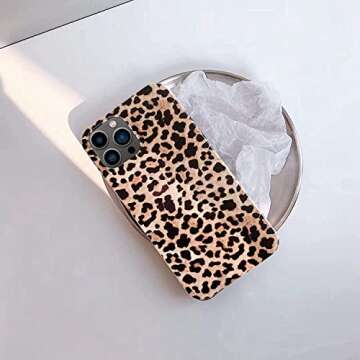 aaknhen Leopard Print Case for iPhone 15 Pro,Cute Cheetah Case for Women,Glossy Slim Fit Soft Flexible Anti-Scratch Protective Cover for iPhone 15 Pro 6.1 inch