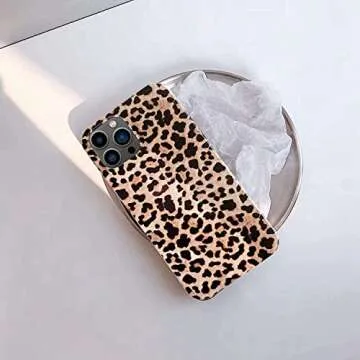 aaknhen Leopard Print Case for iPhone 15 Pro,Cute Cheetah Case for Women,Glossy Slim Fit Soft Flexible Anti-Scratch Protective Cover for iPhone 15 Pro 6.1 inch