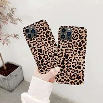 aaknhen Leopard Print Case for iPhone 15 Pro,Cute Cheetah Case for Women,Glossy Slim Fit Soft Flexible Anti-Scratch Protective Cover for iPhone 15 Pro 6.1 inch