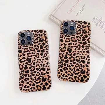 aaknhen Leopard Print Case for iPhone 15 Pro,Cute Cheetah Case for Women,Glossy Slim Fit Soft Flexible Anti-Scratch Protective Cover for iPhone 15 Pro 6.1 inch