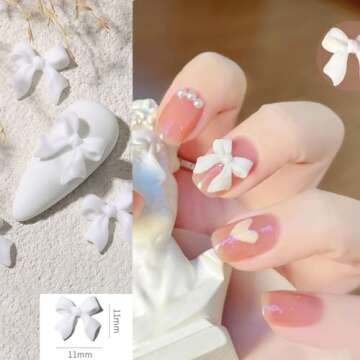 200 Pcs Bows Nail Charms for DIY Manicure Designs