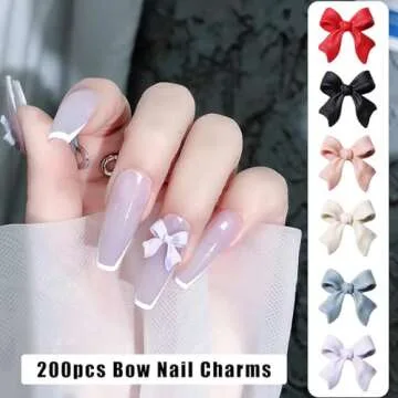 200 Pcs Bows Nail Charms for DIY Manicure Designs