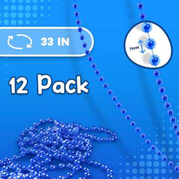 Windy City Novelties 12-Pack - 33" 7mm Mardi Gras Bead Necklaces in Vibrant Colors for Mardi Gras an...