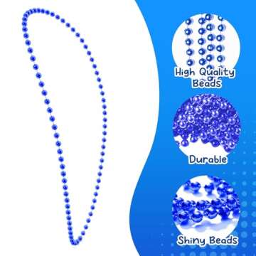 Windy City Novelties 12-Pack - 33" 7mm Mardi Gras Bead Necklaces in Vibrant Colors for Mardi Gras and St. Patrick’s Day Celebrations