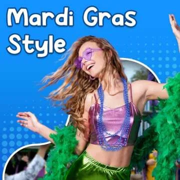 Windy City Novelties 12-Pack - 33" 7mm Mardi Gras Bead Necklaces in Vibrant Colors for Mardi Gras and St. Patrick’s Day Celebrations