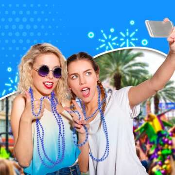 Windy City Novelties 12-Pack - 33" 7mm Mardi Gras Bead Necklaces in Vibrant Colors for Mardi Gras and St. Patrick’s Day Celebrations