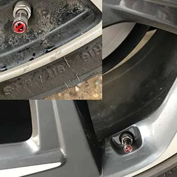 AOOOOP for Deadpool Car Tire Valve Caps - Gun Black Wheel Tire Air Stem Dust Cover Brass Auto Exteri...