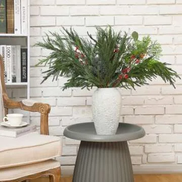 Yunlly 6 Pack Artificial Cypress and Pine Branches 30" Tall Faux Cypress Spray Christmas Cypress Greenery Branches Cypress Pine Sprigs for Holiday Season Winter Wedding Christmas Indoor Decor