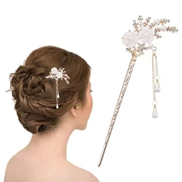 Elegant Rhinestone Pearl Flower Hair Sticks for Women