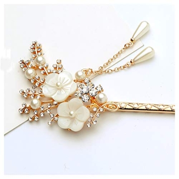 Elegant Rhinestone Pearl Flower Hair Sticks for Women