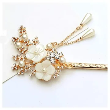 Elegant Rhinestone Pearl Flower Hair Sticks for Women
