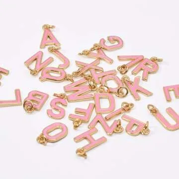 MICROAMOY A-Z Gold Filled Alphabet Charms for DIY Jewelry